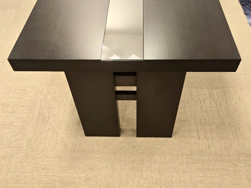 ダイニングテーブル「 ＯＬ－クレモナ ガラス付」オーク材 幅180cmダークブラウン色/アウトレット＆リワース大阪南港展示品