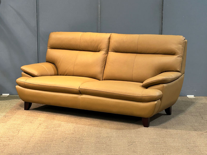 ソファ「ルーニー」半革キャメル色/アウトレット＆ベッドルームギャラリー横浜展示品