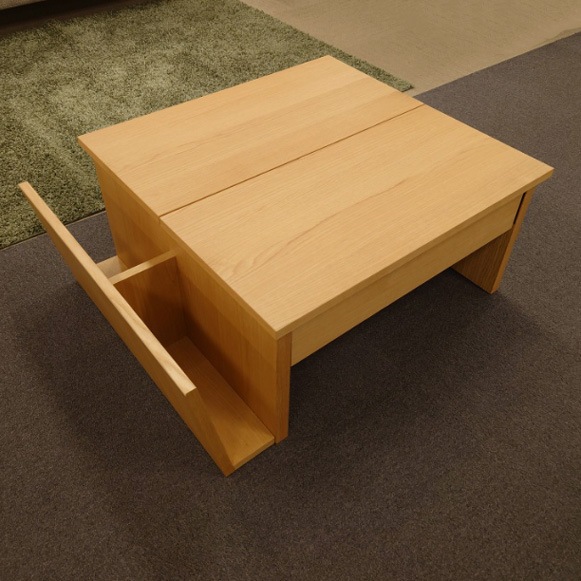 センターテーブル「レック」ナラ材ホワイトオーク色/アウトレット＆リワース大阪南港展示品