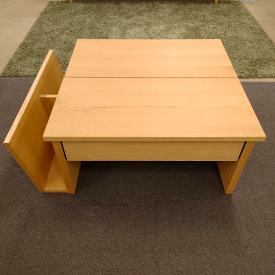 センターテーブル「レック」ナラ材ホワイトオーク色/アウトレット＆リワース大阪南港展示品