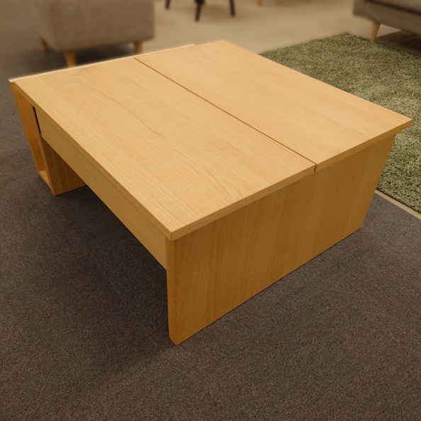 センターテーブル「レック」ナラ材ホワイトオーク色/アウトレット＆リワース大阪南港展示品