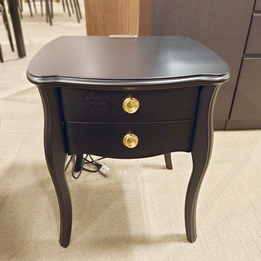 ナイトテーブル「カンティーニュ」ライト付　ブラック色/アウトレット＆リワース大阪南港展示品