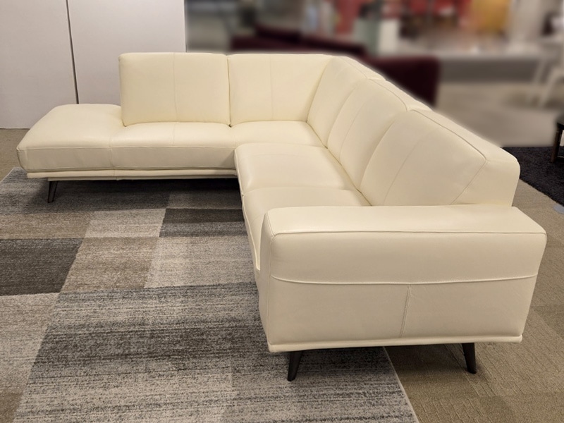 カウチ２点向って左 「LS55」革ホワイト＃J/アウトレット＆リワース大阪南港展示品