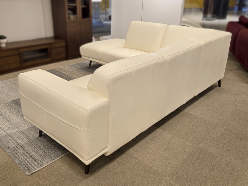 カウチ２点向って左 「LS55」革ホワイト＃J/アウトレット＆リワース大阪南港展示品