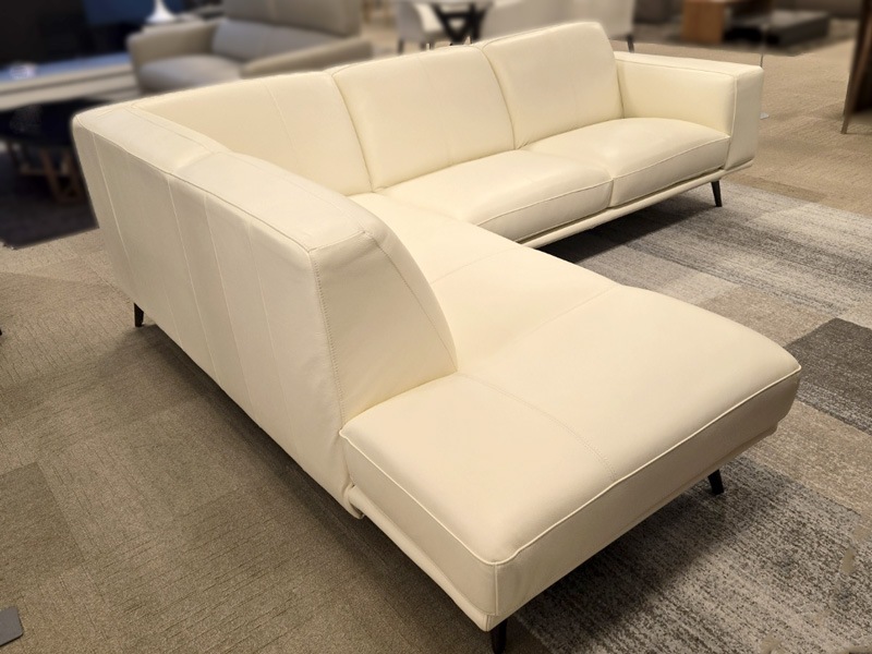 カウチ２点向って左 「LS55」革ホワイト＃J/アウトレット＆リワース大阪南港展示品