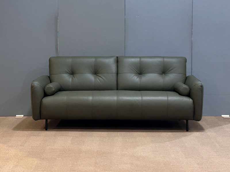 ソファ 3人掛け「L/S 72（エルエス72）」幅199cm 革 #H/S-548E ダークオリーブ色／アウトレット＆ベッドルームギャラリー横浜展示品