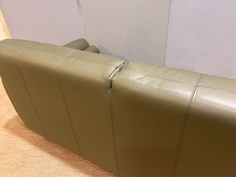 ソファ 3人掛け「L/S 72（エルエス72）」幅199cm 革 #H/S-548E ダークオリーブ色／アウトレット＆ベッドルームギャラリー横浜展示品