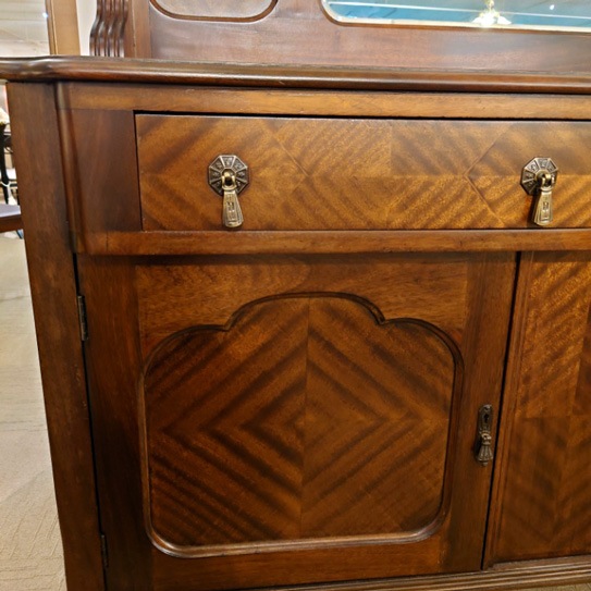 ミラー付サイドボード「17030164」マホガニー材/アウトレット＆リワース大阪南港展示品