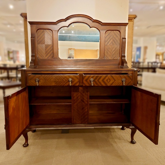 ミラー付サイドボード「17030164」マホガニー材/アウトレット＆リワース大阪南港展示品