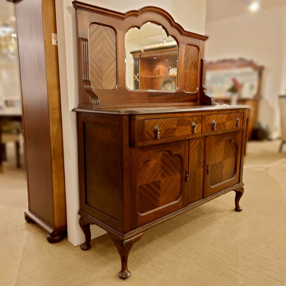 ミラー付サイドボード「17030164」マホガニー材/アウトレット＆リワース大阪南港展示品