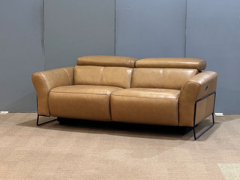 電動リクライニングソファ「L/S Motion 60（エルエスモーション60）」3人掛け 幅194cm 革プラリン色 ／アウトレット＆ベッドルームギャラリー横浜展示品