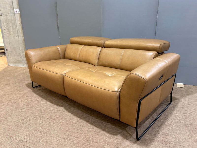 電動リクライニングソファ「L/S Motion 60（エルエスモーション60）」3人掛け 幅194cm 革プラリン色 ／アウトレット＆ベッドルームギャラリー横浜展示品