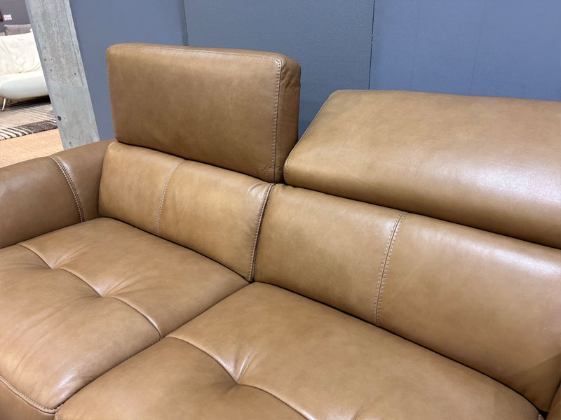 電動リクライニングソファ「L/S Motion 60（エルエスモーション60）」3人掛け 幅194cm 革プラリン色 ／アウトレット＆ベッドルームギャラリー横浜展示品