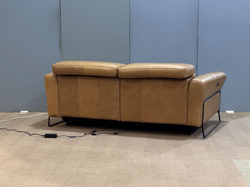 電動リクライニングソファ「L/S Motion 60（エルエスモーション60）」3人掛け 幅194cm 革プラリン色 ／アウトレット＆ベッドルームギャラリー横浜展示品