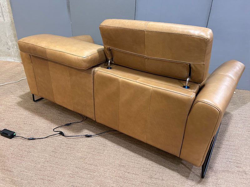 電動リクライニングソファ「L/S Motion 60（エルエスモーション60）」3人掛け 幅194cm 革プラリン色 ／アウトレット＆ベッドルームギャラリー横浜展示品