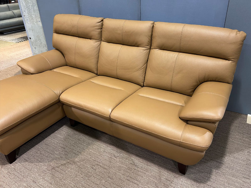 カウチソファ 向って左カウチ「ルーニー SD-344」幅222cm 半革