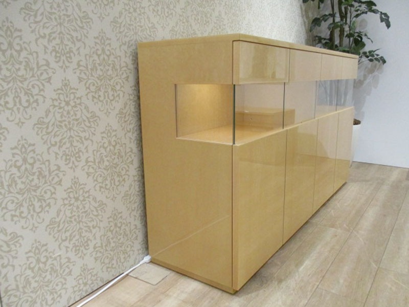 サイドボード「ペルレ2」幅160cm LED照明付 /南船橋店展示品