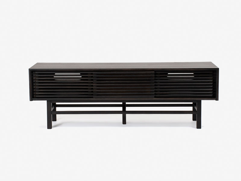 テレビボード「フィル2」幅150cm高さ50cm オーク材ダークブラウン色 / 県外倉庫保管 / 数量限定お買い得品（新品）