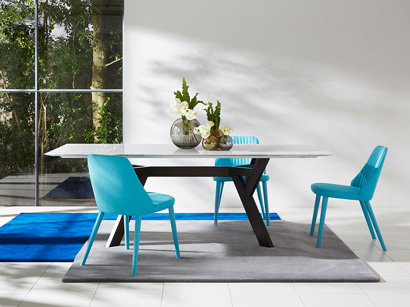 テーブル「トリゴノ SP1800 WHカラーラ/WE」/アウトレット＆ベッドルームギャラリー横浜展示品