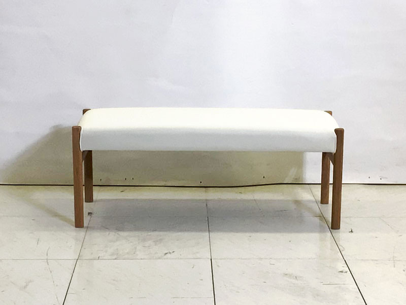 ★ベンチ「ユネマ」カバー2枚付き オーク材 カームブラウン色/アウトレット＆ベッドルームギャラリー横浜展示品