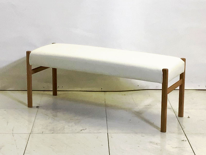 ★ベンチ「ユネマ」カバー2枚付き オーク材 カームブラウン色/アウトレット＆ベッドルームギャラリー横浜展示品