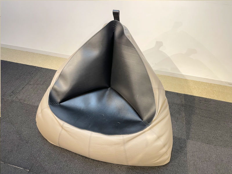 ビーンバッグ「DS9090」革トープ・ブラック / 県外倉庫保管 / 数量限定お買い得品（新品）