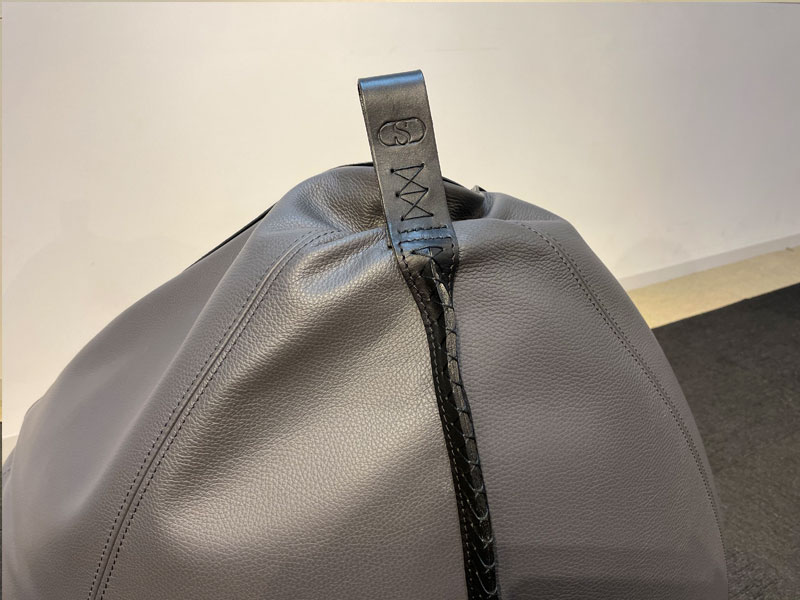 ビーンバッグ「DS9090」革グレー / 県外倉庫保管 / 数量限定お買い得品（新品）