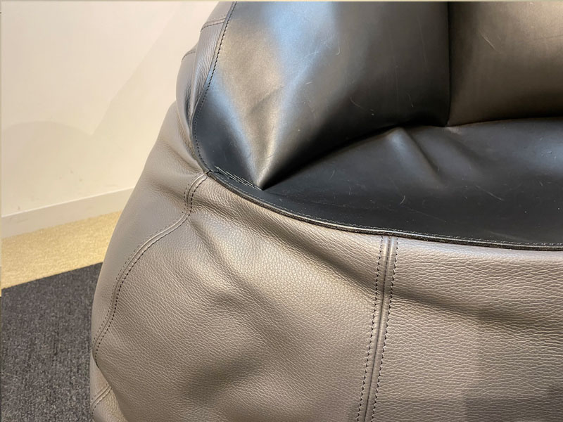 ビーンバッグ「DS9090」革グレー / 県外倉庫保管 / 数量限定お買い得品（新品）