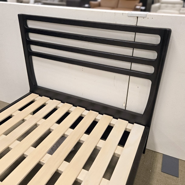 ベッドフレーム「シネマ2-SP」桐すのこタイプ レッドオーク材ダークブラウン色　シングルサイズ/アウトレット＆リワース大阪南港展示品