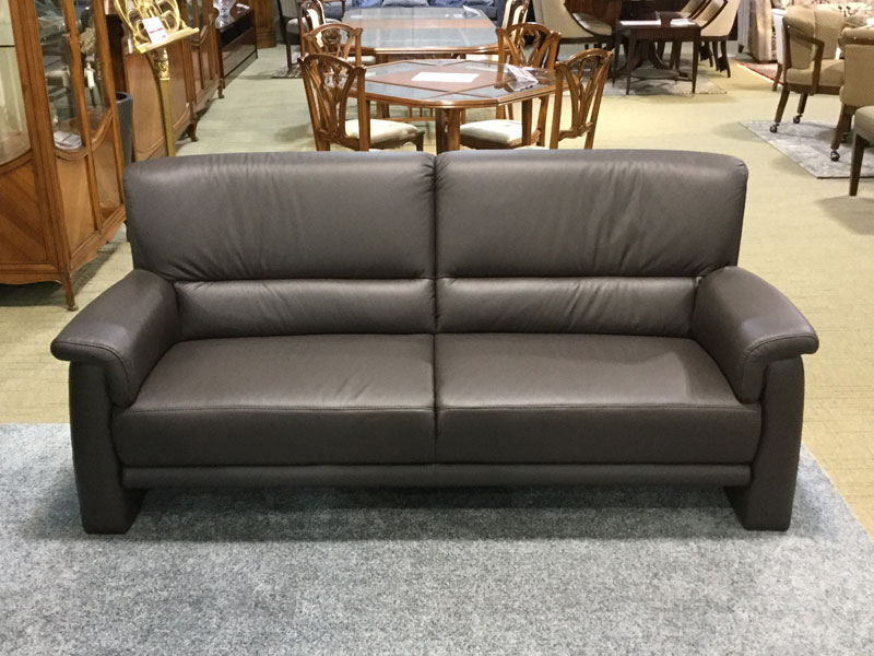 ソファ「ベルク」革ダークブラウン/アウトレット＆ベッドルームギャラリー横浜展示品