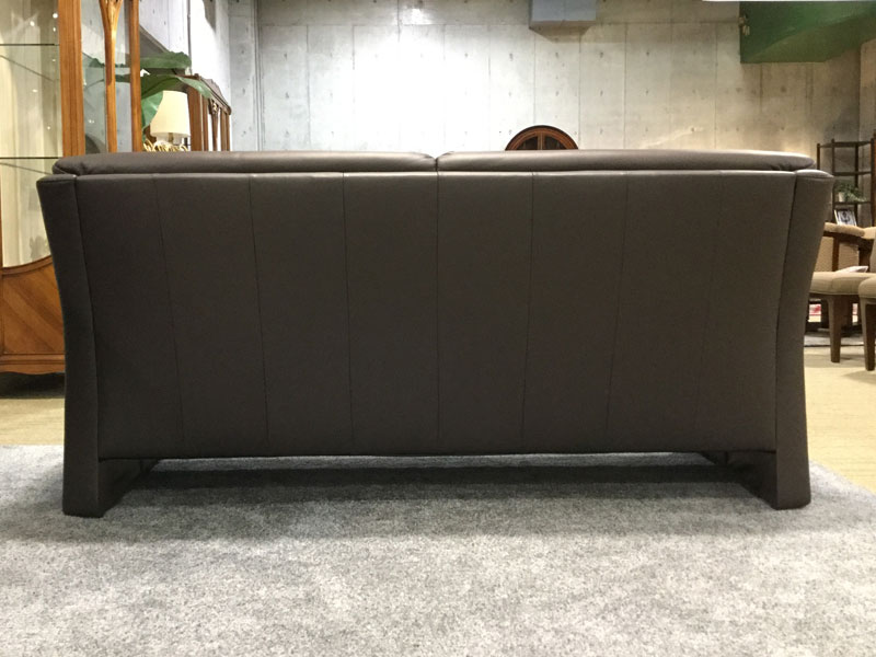 ソファ「ベルク」革ダークブラウン/アウトレット＆ベッドルームギャラリー横浜展示品