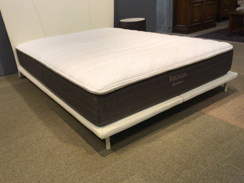 ベッドフレーム｢MODEL.07」革アイボリー / 数量限定お買い得品（新品）