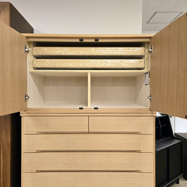 タンス2点セット「デフィ」幅110cm オーク材ホワイトオーク色