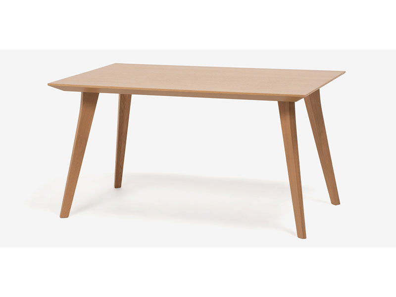 ダイニングテーブル「ジャスト」オーク材ホワイトオーク色　天板角型/角脚　全6サイズ/数量限定特別ご提供品（新品）