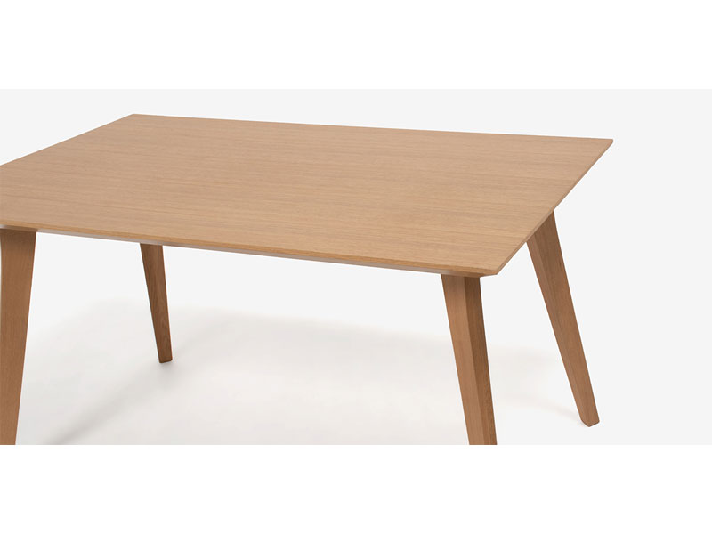 ダイニングテーブル「ジャスト」オーク材ホワイトオーク色　天板角型/角脚　全6サイズ/数量限定特別ご提供品（新品）
