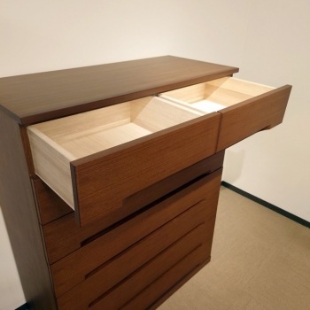 ハイチェスト「OL-ルーブル」ウォールナット材 幅103.8cm/アウトレット＆リワース大阪南港展示品