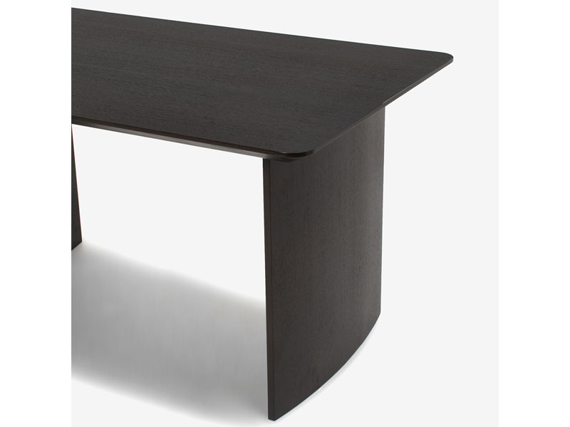 ダイニングテーブル「ジャスト」オーク材ダークブラウン色　天板角型/パネル脚　全6サイズ/数量限定特別ご提供品（新品）