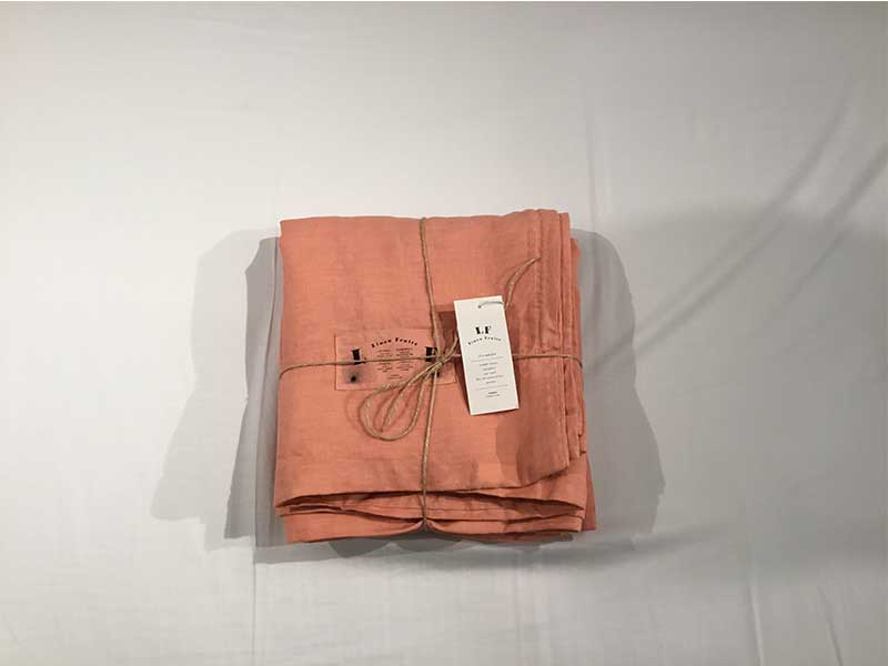 D掛けカバー「リネンフルーツ」コーラルピンク/ダブルサイズ/アウトレット＆ベッドルームギャラリー横浜在庫品