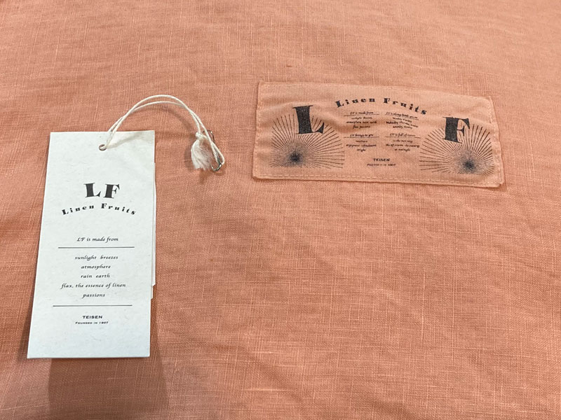 D掛けカバー「リネンフルーツ」コーラルピンク/ダブルサイズ/アウトレット＆ベッドルームギャラリー横浜在庫品