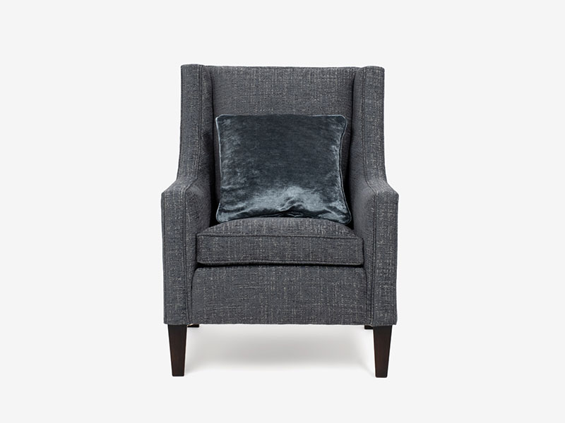 アームチェア「ジャービス」布ダークブルー【在庫限りのため50%OFF】／数量限定特別ご提供品（県外倉庫保管・新品）