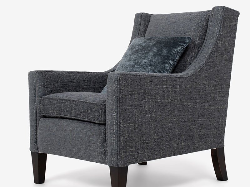 ダークブルー ファブリック アームチェア引き取り限定セール