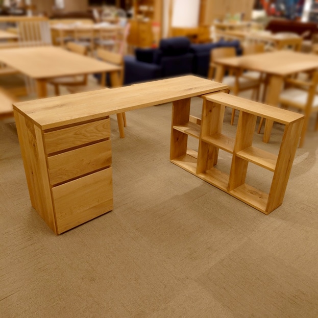 デスク「ロビン」幅150cm シェルフ付/アウトレット＆リワース大阪南港展示品