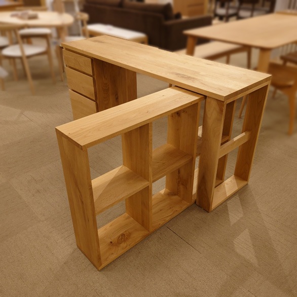 デスク「ロビン」幅150cm シェルフ付/アウトレット＆リワース大阪南港