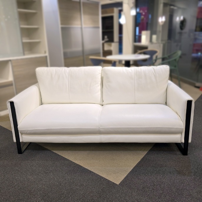 ソファ 3人掛け「L/S 58N（エルエス58）」革#J-744D2 スターホワイト色/アウトレット＆リワース大阪南港展示品