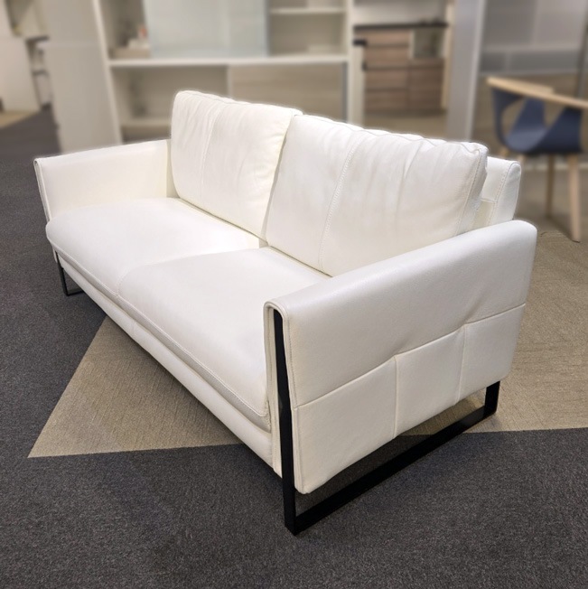 ソファ 3人掛け「L/S 58N（エルエス58）」革#J-744D2 スターホワイト色/アウトレット＆リワース大阪南港展示品
