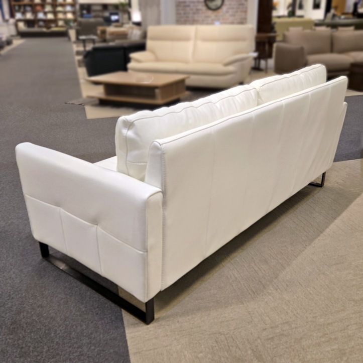 ソファ 3人掛け「L/S 58N（エルエス58）」革#J-744D2 スターホワイト色/アウトレット＆リワース大阪南港展示品