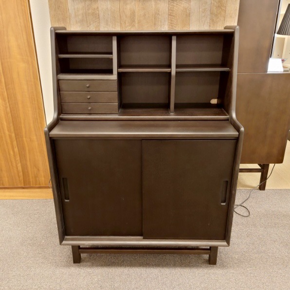 ライティングデスク「フィル」オーク材ダークブラウン色/アウトレット