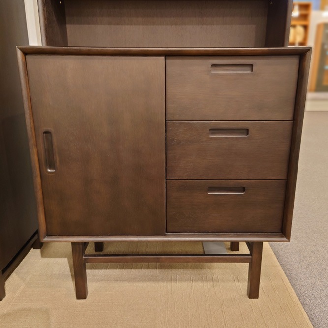 DB収集家 オープンシェルフ「フィル」オーク材ダークブラウン色/アウトレット