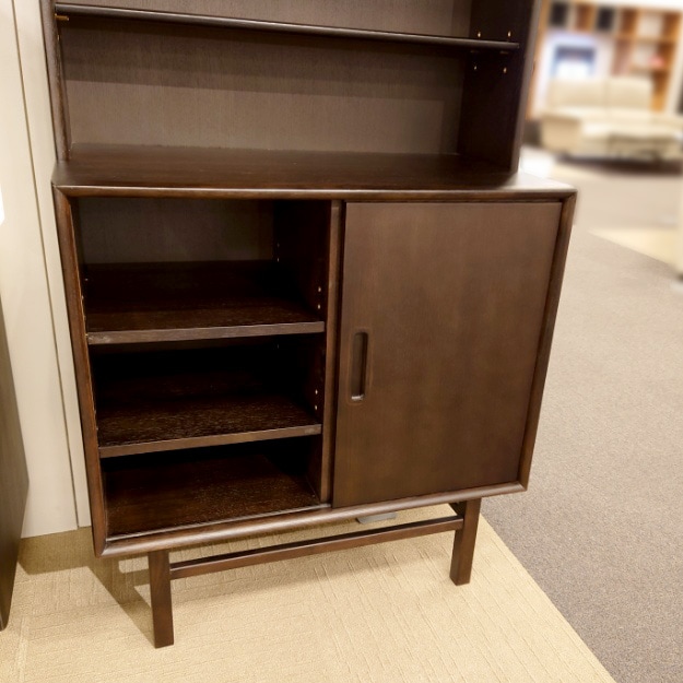 オープンシェルフ「フィル」オーク材ダークブラウン色/アウトレット