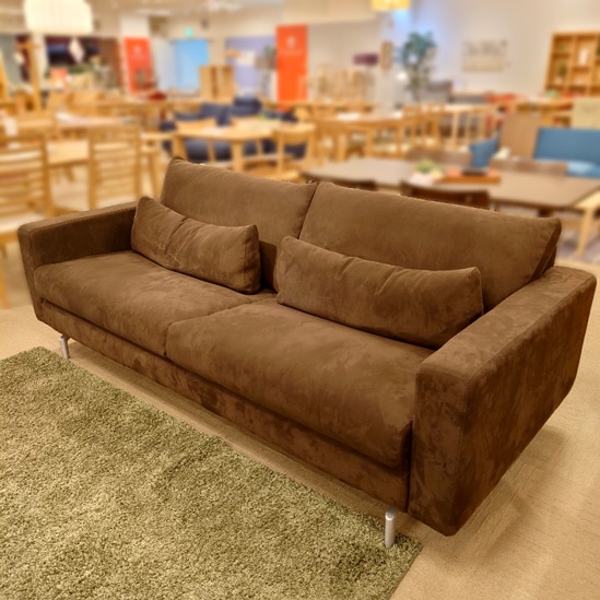 ソファ「セレーノPL」布 #ANU469 ダークブラウン色 幅212cm/アウトレット＆リワース大阪南港展示品